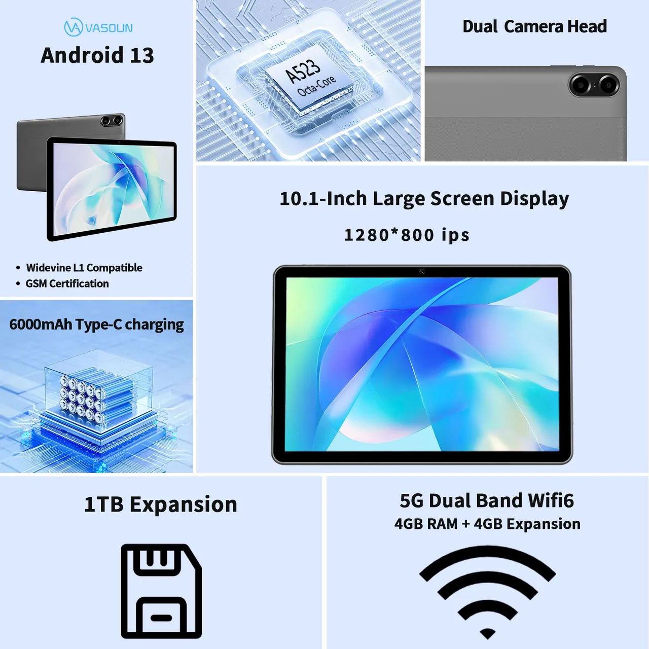 Tablet priton Android 13 - 8GB RAM + 64GB ROM - Foto 4