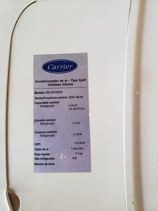 Ar condicionado 22000 btus - Carrier - Foto 2