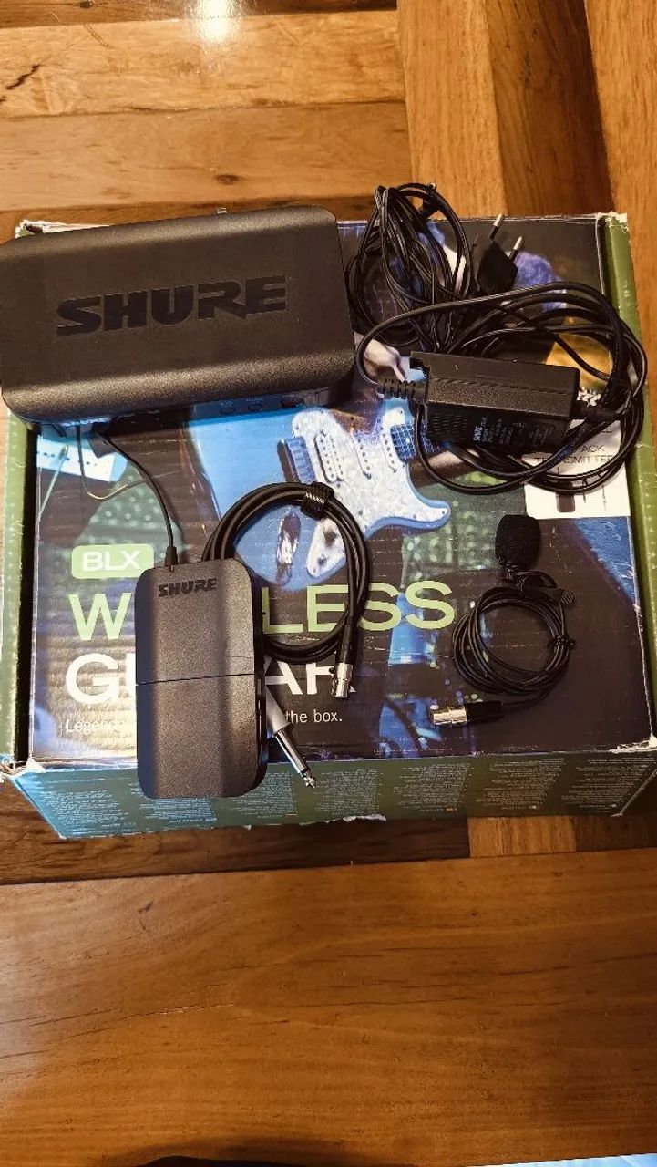 Microfone sem fio Shure BLX14/ Instrumentos + Mic Lapela