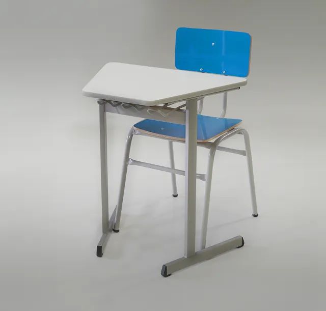 CONJUNTO ALUNO "TRAPÉZIO OITAVADO RETANGULAR mesa e cadeira para escolas cursos franquia