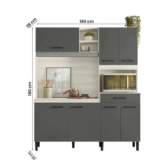 Armário de Cozinha Yara 7 Portas 1 Gaveta (FAZEMOS ENTREGAS EM ATE 24 HORAS) - Foto 4