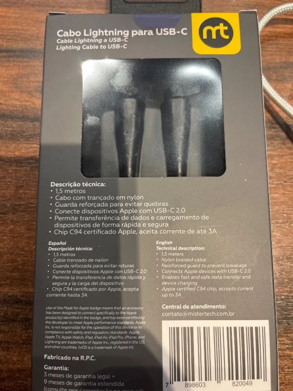 CABO LIGHTNING USB- C MISTERTECH ORIGINAL - Foto 2