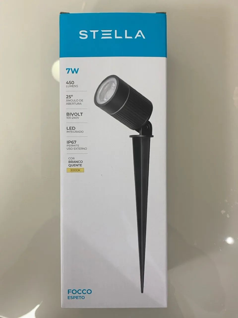 Refletor de Jardim LED 7W - Luz Branco Quente