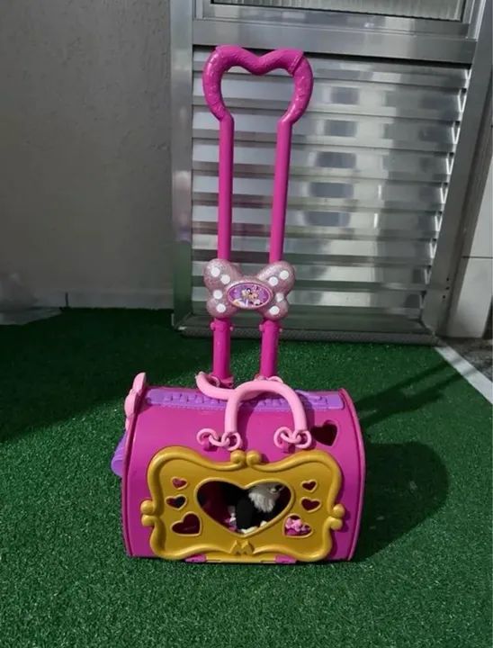 Mala de transporte do gatinho Figaro da Minnie Mouse da Disney  - Foto 4
