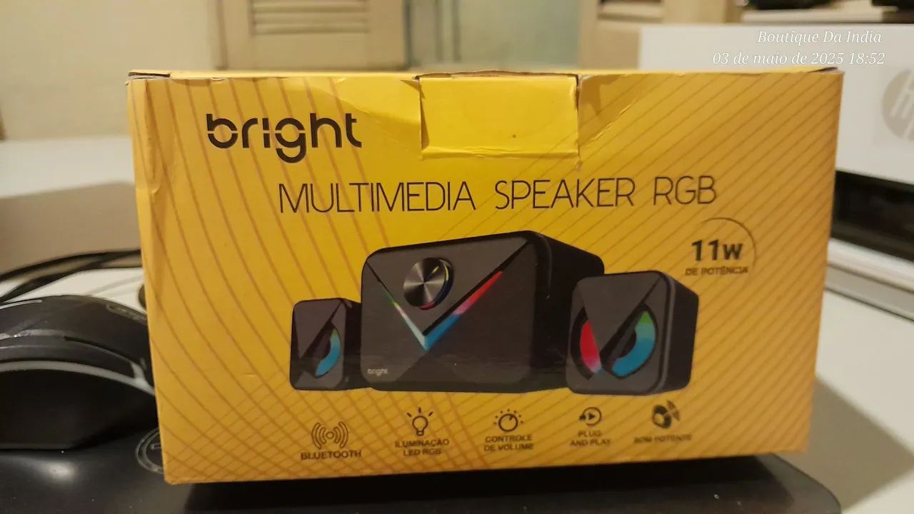 Caixa de Som Bright Multimedia Speaker RGB 11W - Foto 2