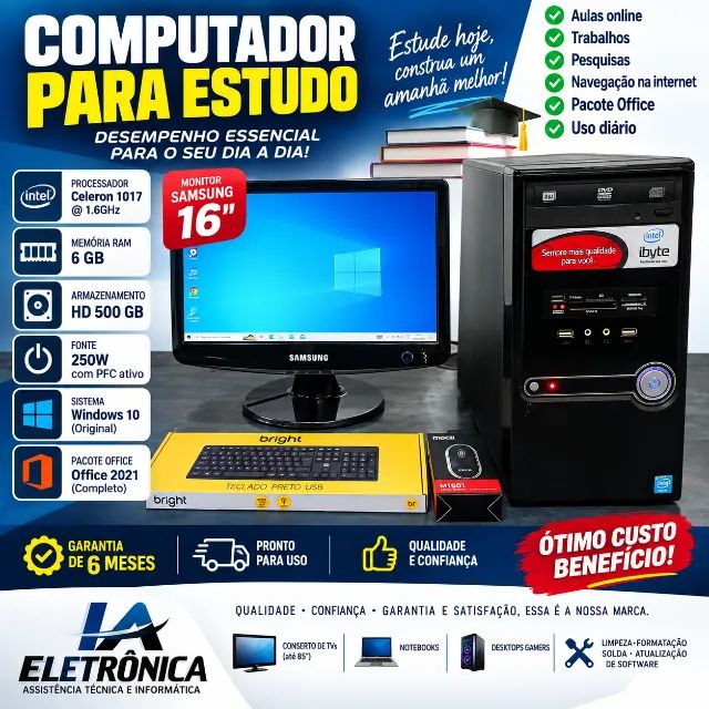 Computador Completo - 6 Meses de Garantia