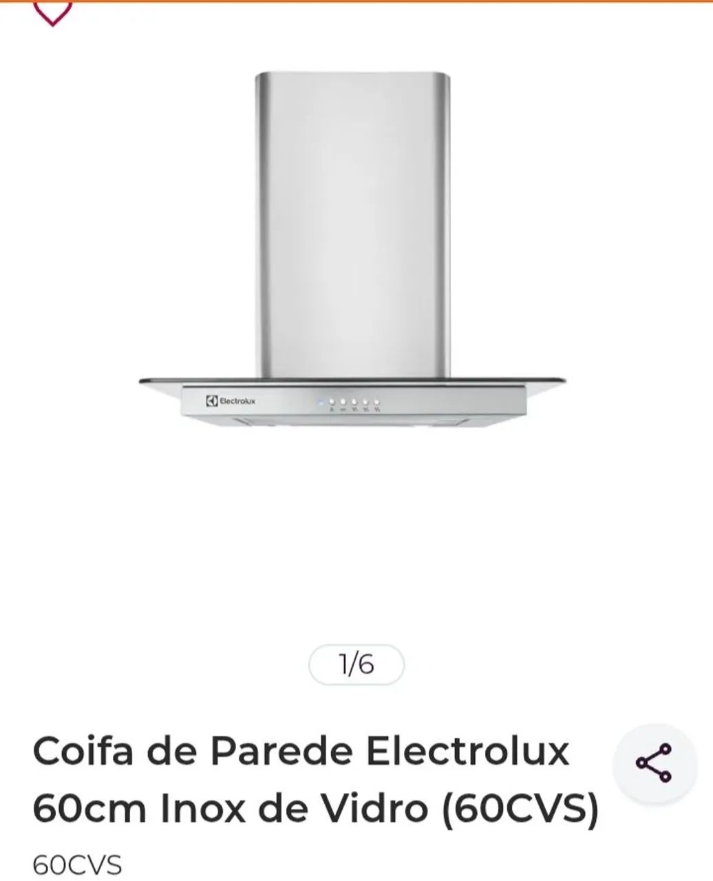 Coifa Electrolux de parede NOVA