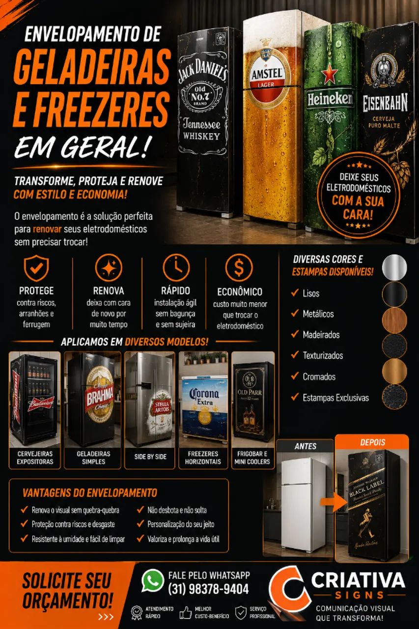 Envelopamento de geladeira e freezers 