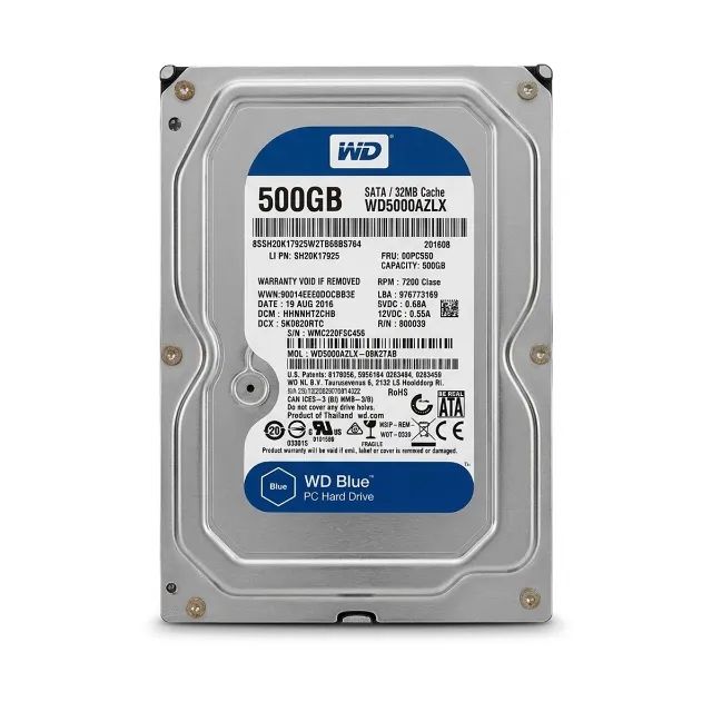 HD Interno Western Digital WD Blue 500GB 3.5 Polegadas SATA III WD5000AZLX Para PC