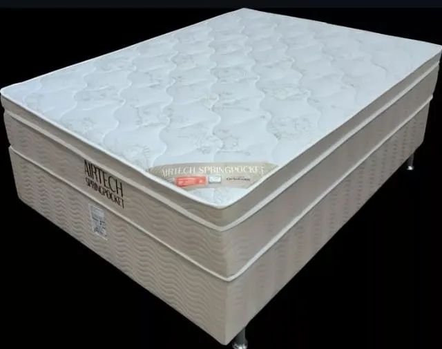 CONJUNTO COLCHÃO AIRTECH ORTOBOM COMPLETO  