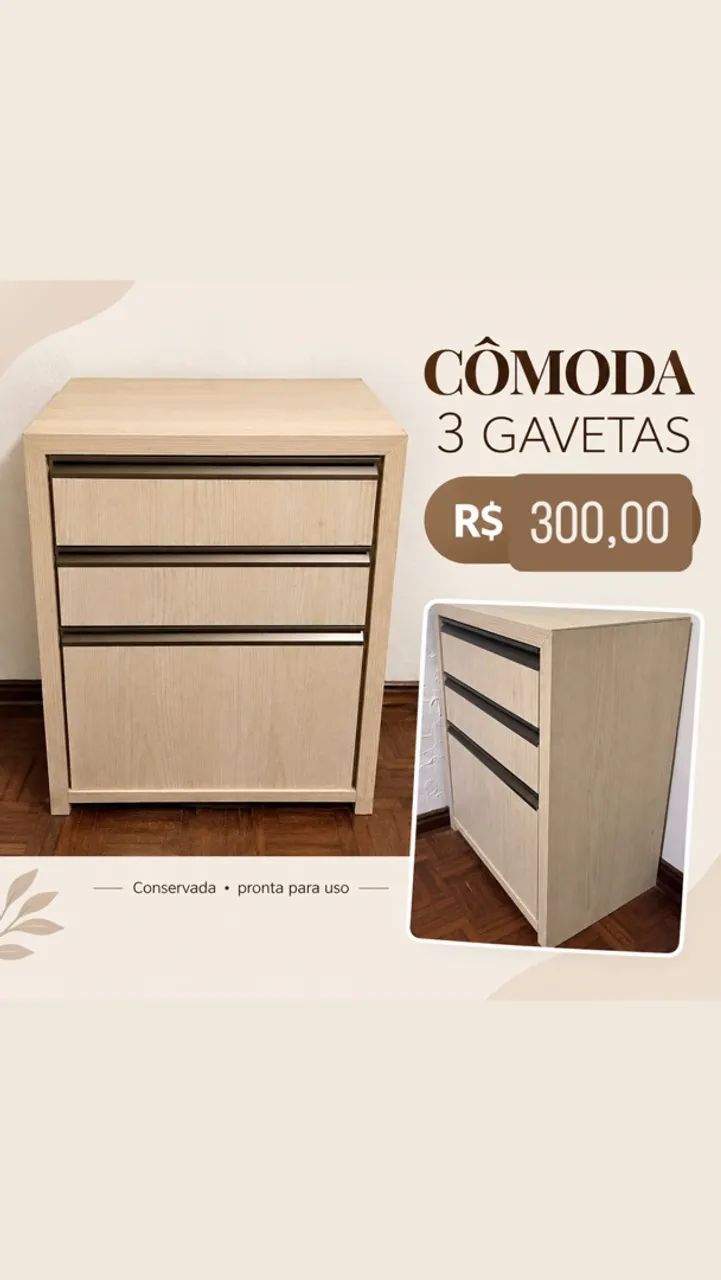 Cômoda 3 gavetas 