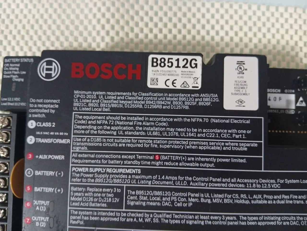 CENTRAL DE ALARME BOSCH B8512G - PLACA CONTROLADORA ORIGINAL - EXCELENTE ESTADO