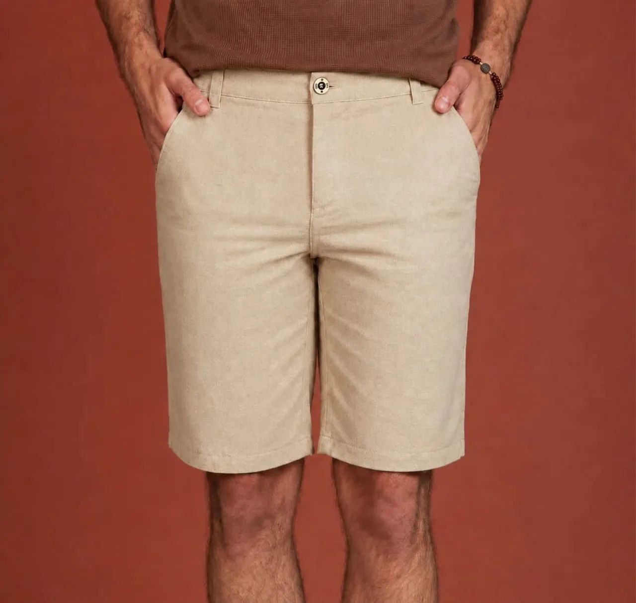 Bermuda plus size linho masculina