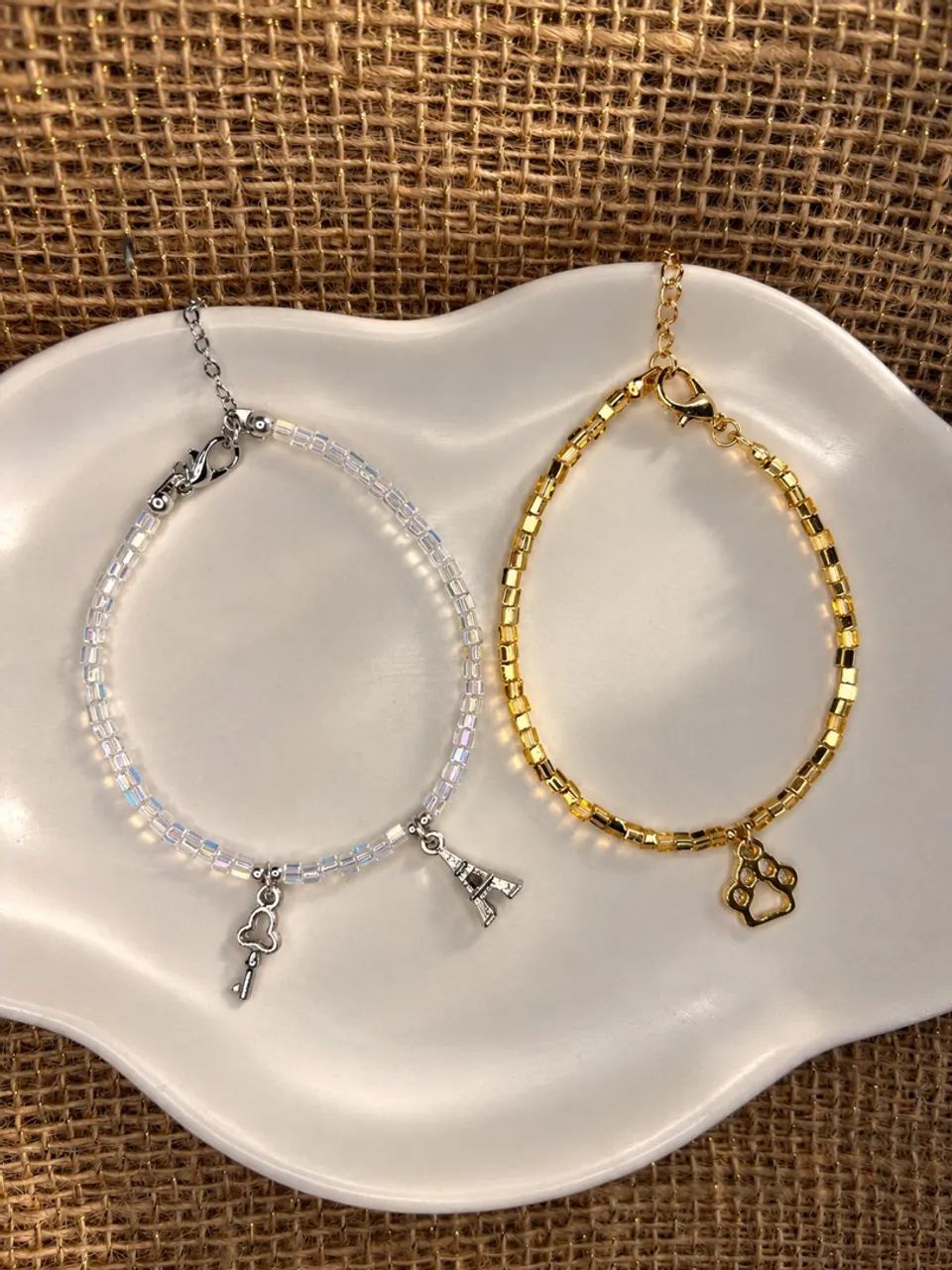 Pulseiras artesanais cristais e vidrilhos  - Foto 4