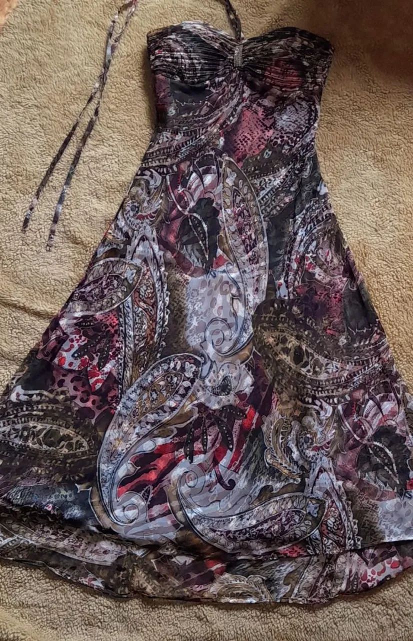 Vestido longo estampado