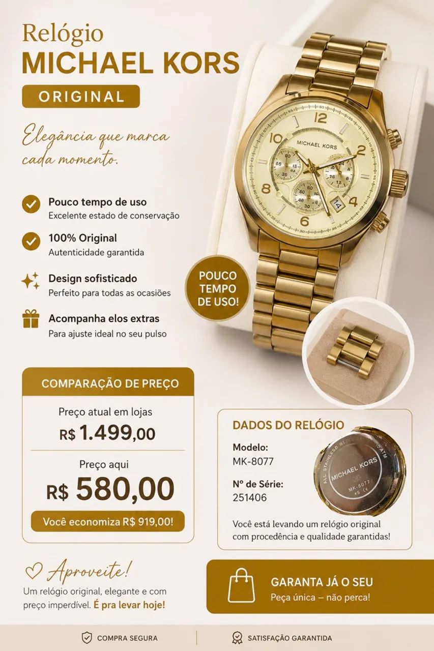 Relógios Michael Kros - Foto 3