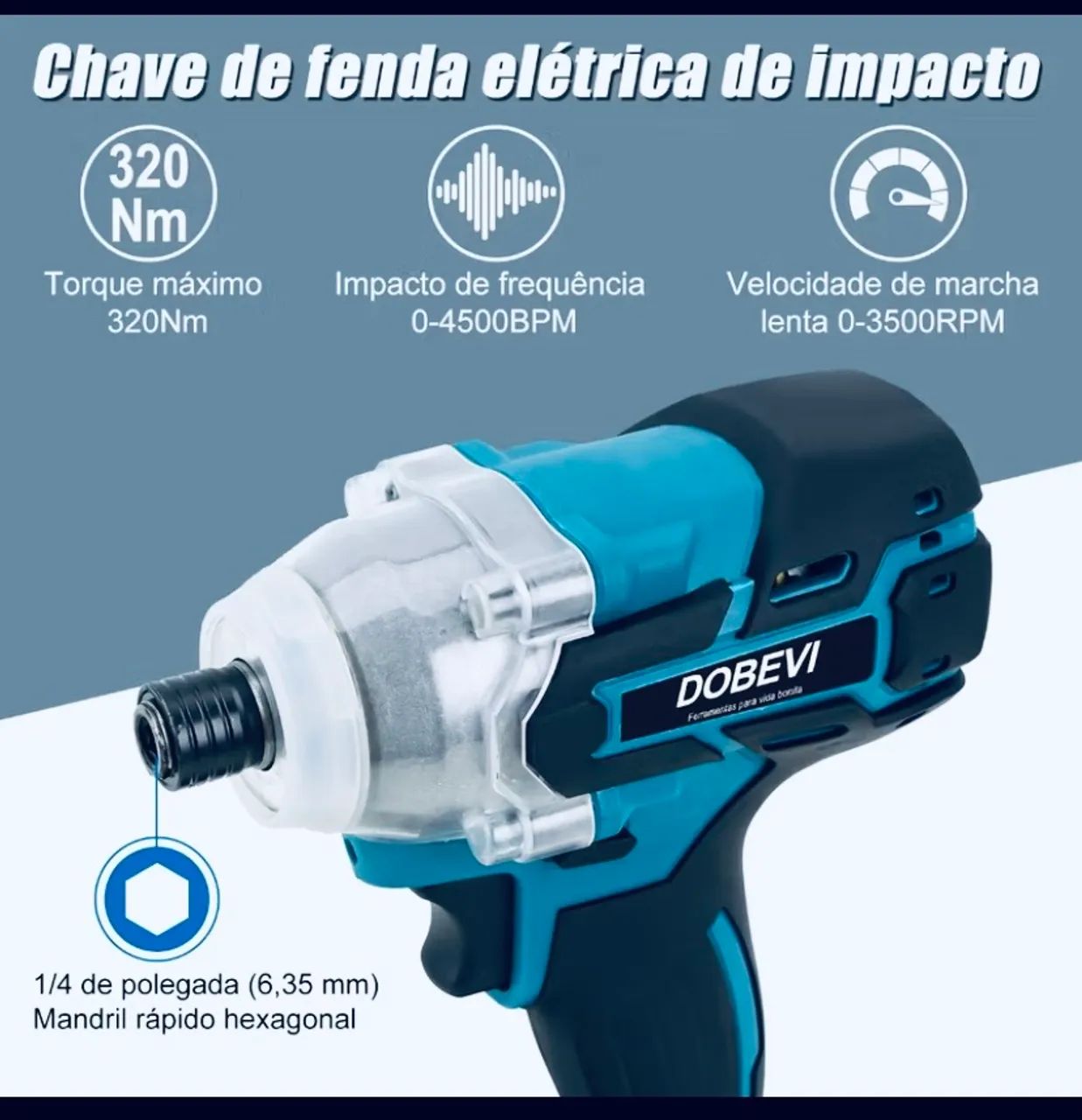 Kit parafusadeira chave impacto DOBEVI+36 acessórios  - Foto 2