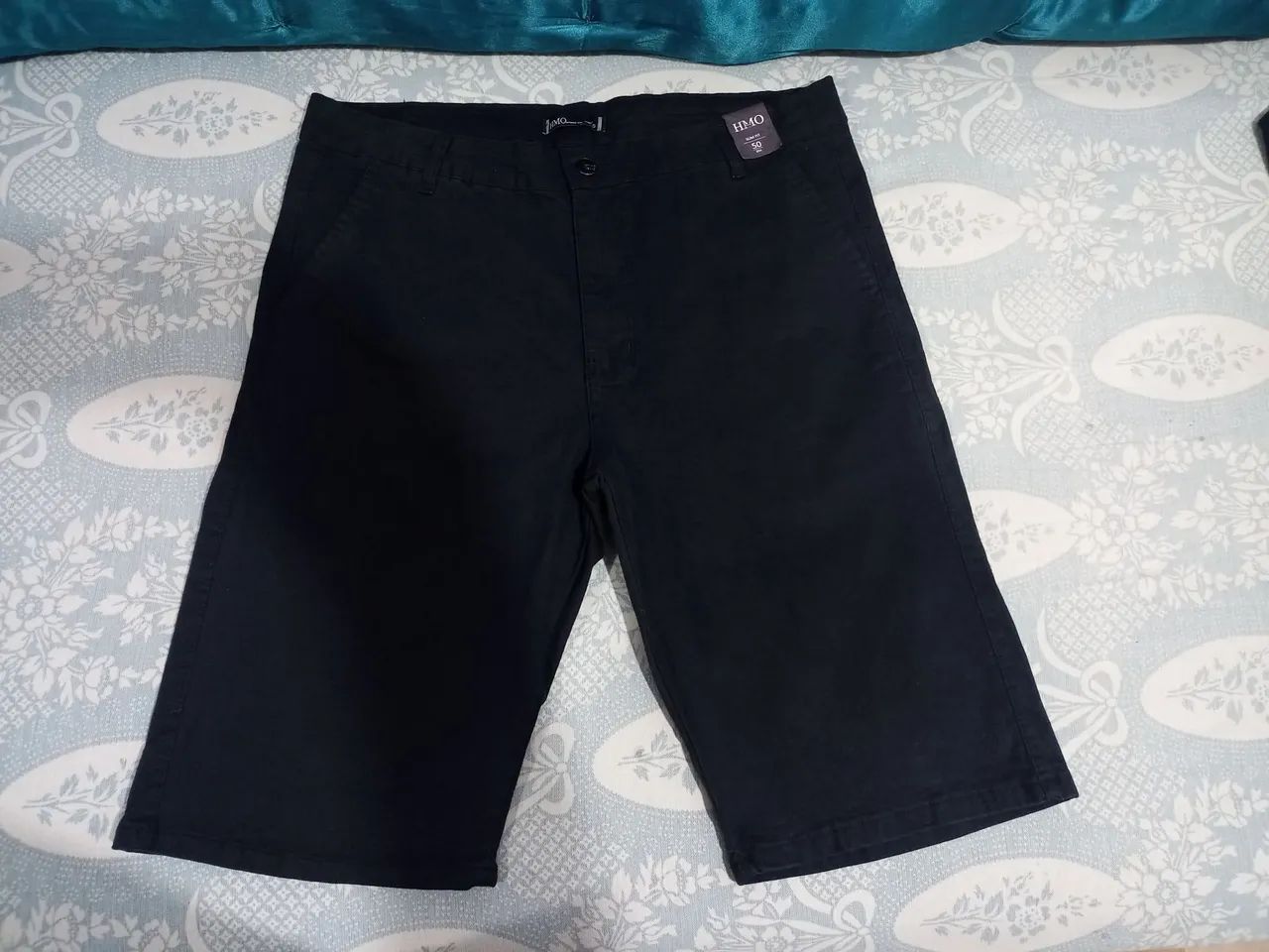 Bermuda Shorts Sarja Preto Tamanho 50