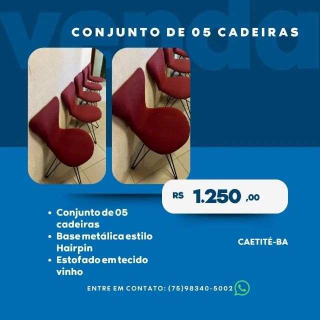 CONJUNTO DE 5 CADEIRAS