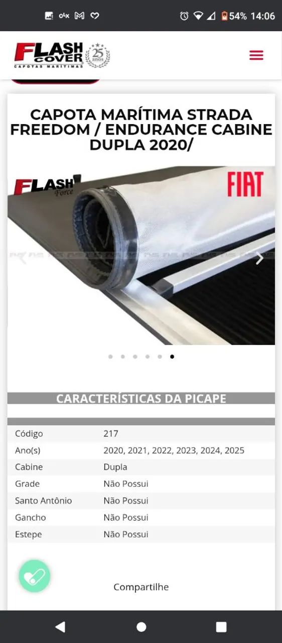 Capota Marítima para veículo Strada  - Foto 5