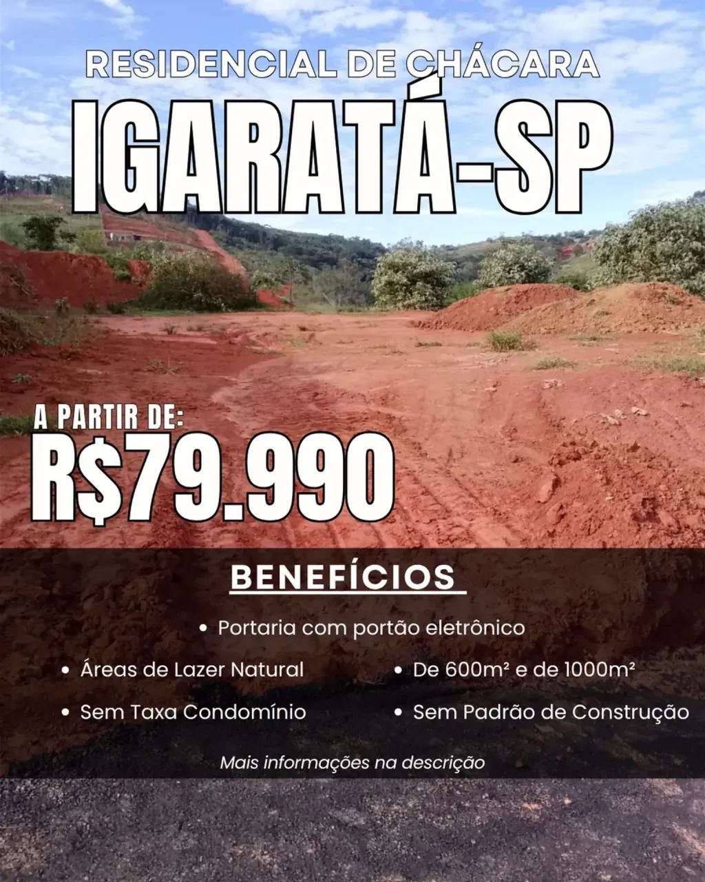 SEU ESPAÇO NO INTERIOR PARA CONSTRUIR E APROVEITAR