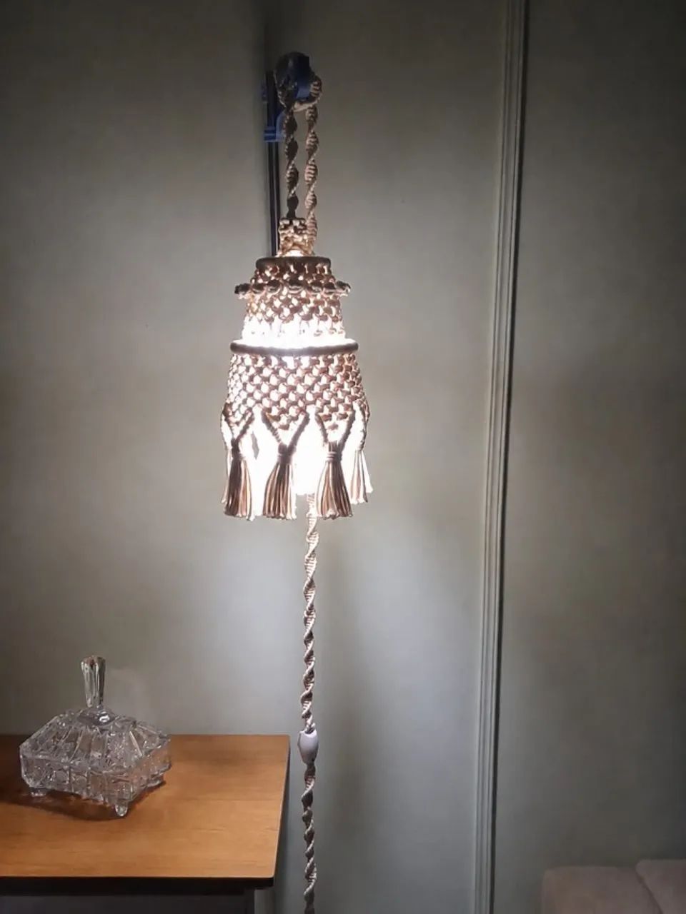 Luminaria de Macrame pendente Boho Chic  - Foto 2