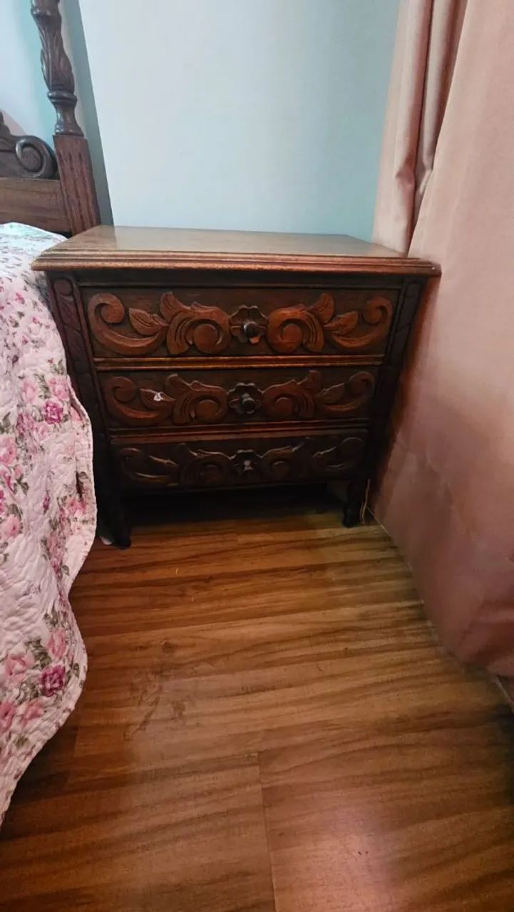 Cama antiga madeira maciça com 2 cabeceiras - Foto 3