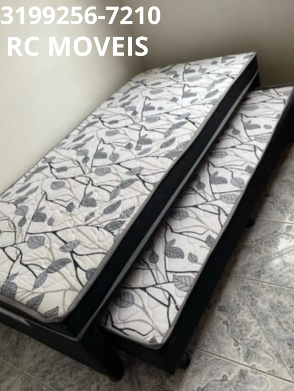 Cama Box Solteiro Bibox com Cama Auxiliar D33 88x1,88