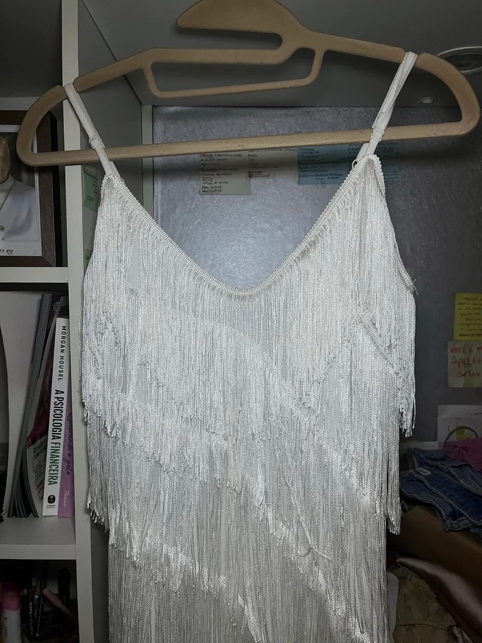 vestido branco de franja - Foto 3