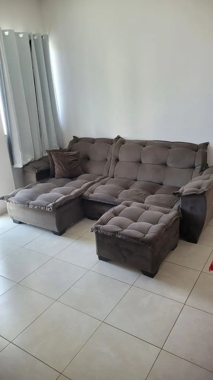 sofá modular de canto com puff - Foto 2