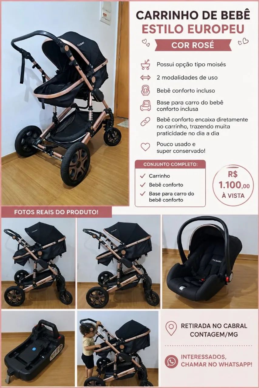 Carrinho de bebê estilo europeu  - Foto 3