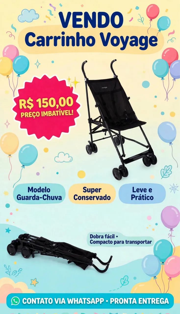 Vendo carrinho de bebê 