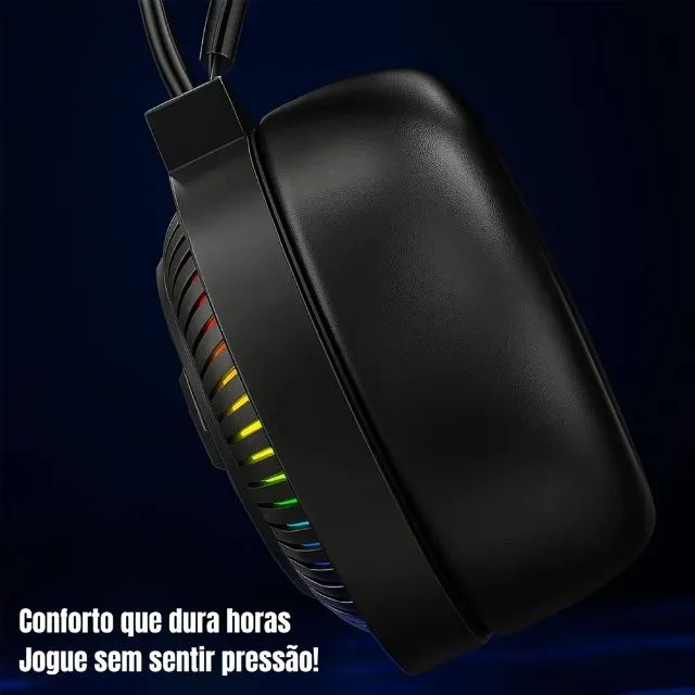 Headset Gamer Rgb Com Microfone Para Pc E Console - Foto 2
