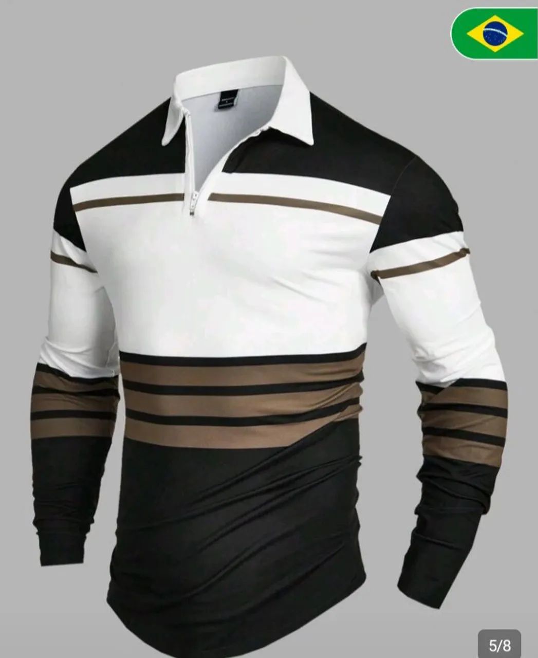 Camisa Polo Masculina Manga Longa - Foto 5
