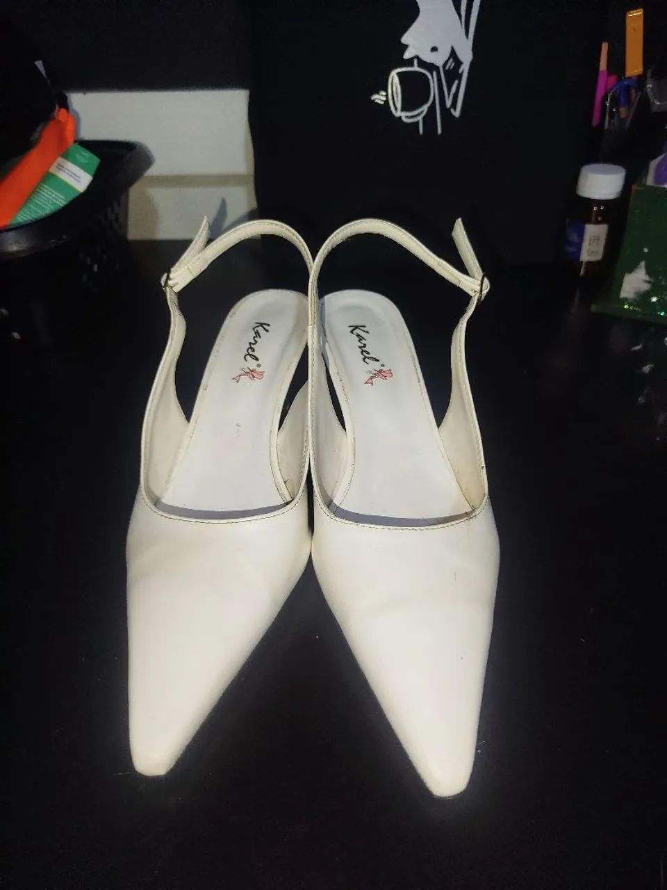 Scarpin aberto branco vintage - Foto 2