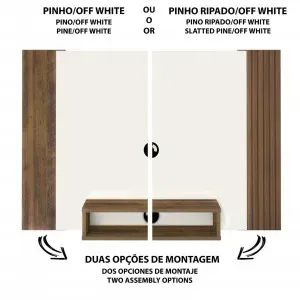 Painel Cine Pinho Ripado/Off White - Foto 2