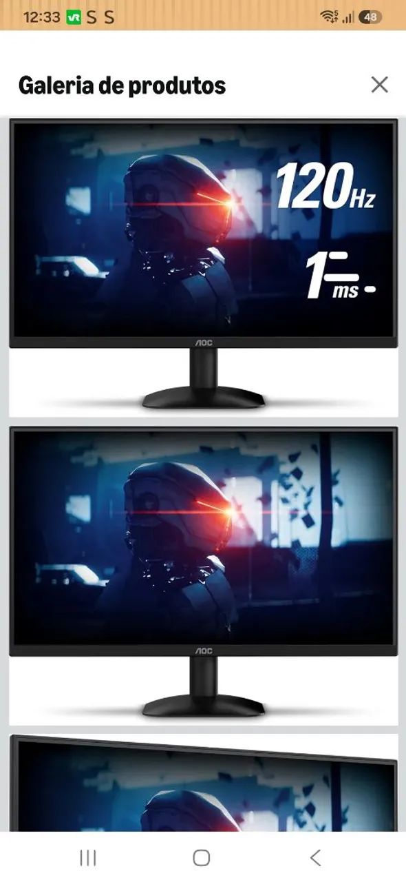 MONITOR GAMER AOC 27 POLEGADAS 120Hz