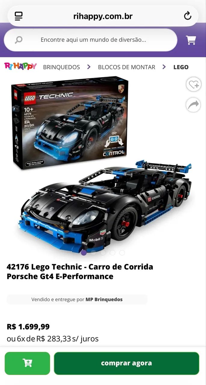 42176 Lego Technic - Carro de Corrida Porsche Gt4 E-Performance - Foto 2