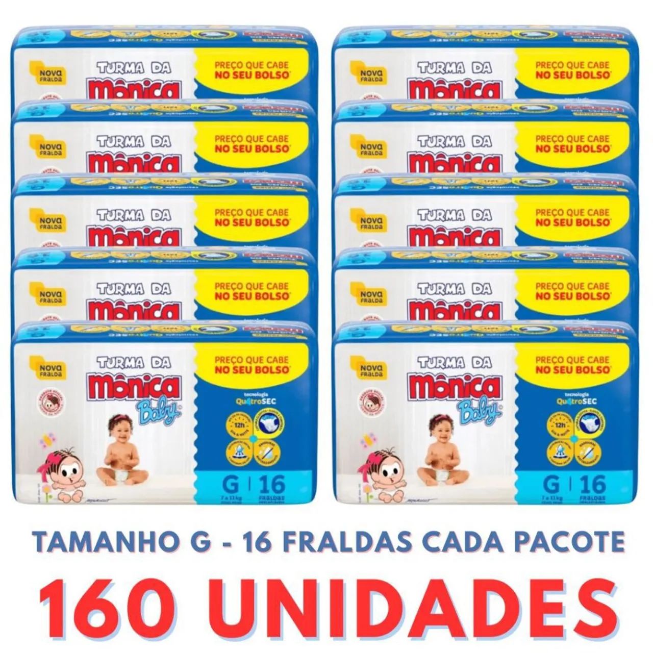 Kit 10 fraldas tamanho p-m-g  + lenço + sabonete  - Foto 3