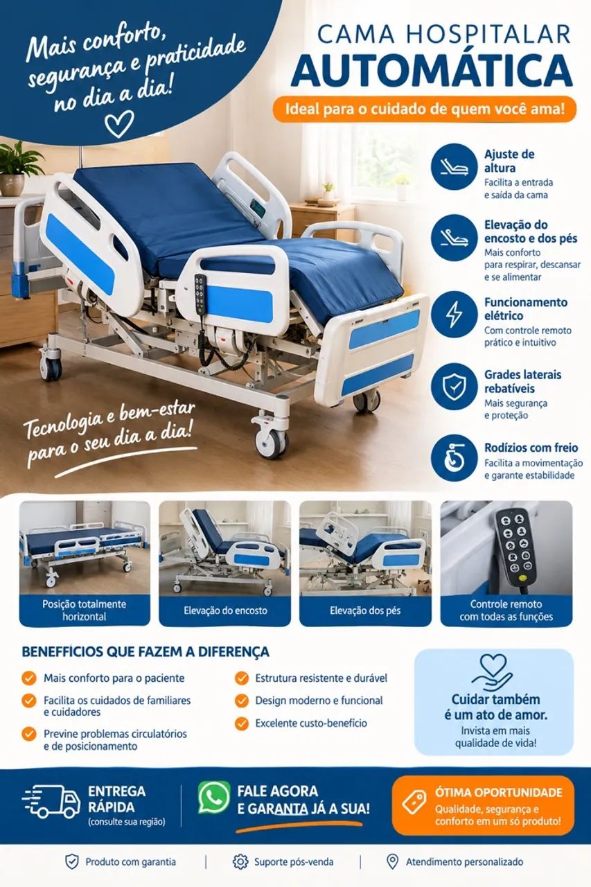 Cama hospitalar automática  - Foto 2
