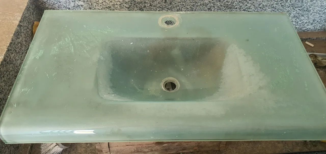 Pia de lavatório em vidro. - Foto 2