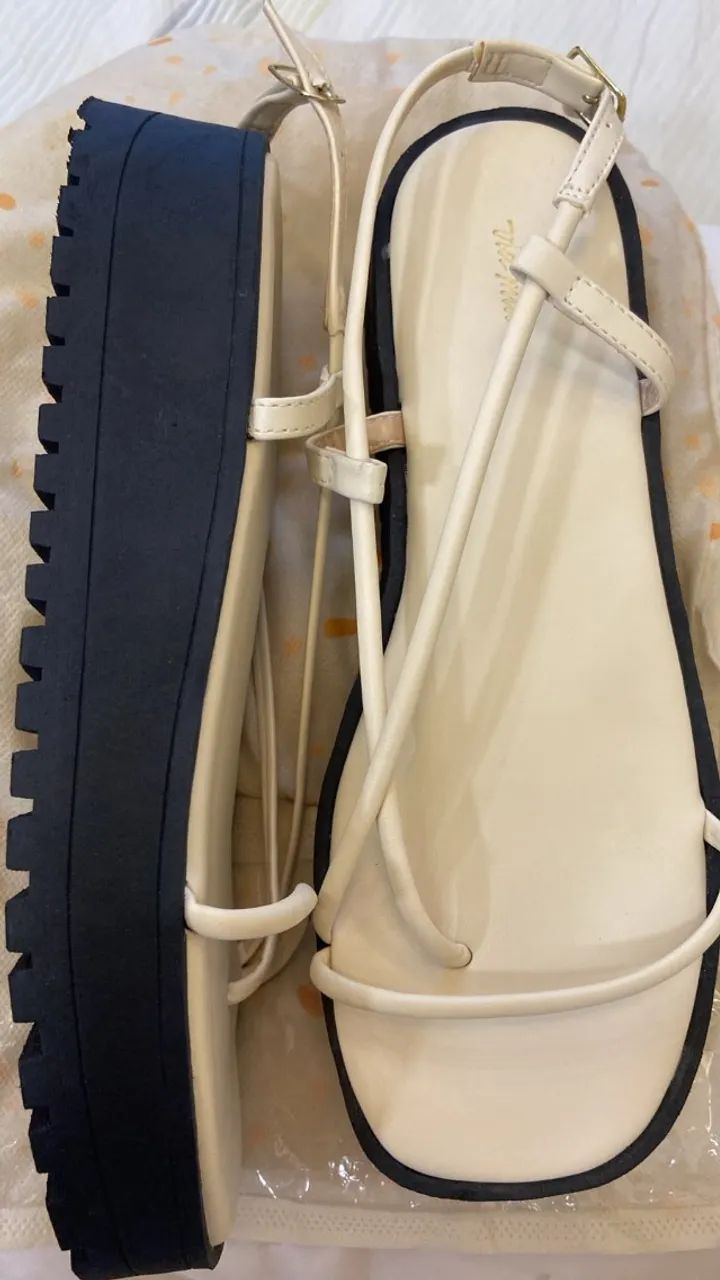  Flatform Tratorada ou estilo Papete - Off White