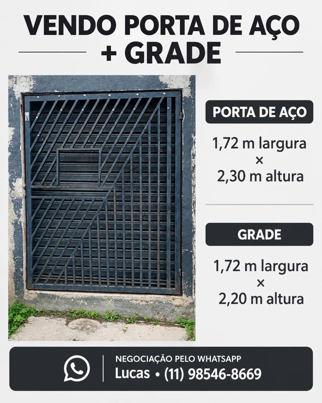 Grade + porta de aço 