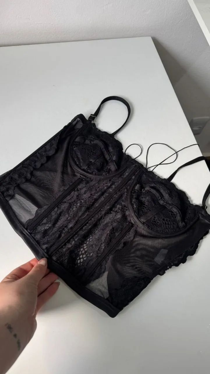Corset renda preto tamanho unico