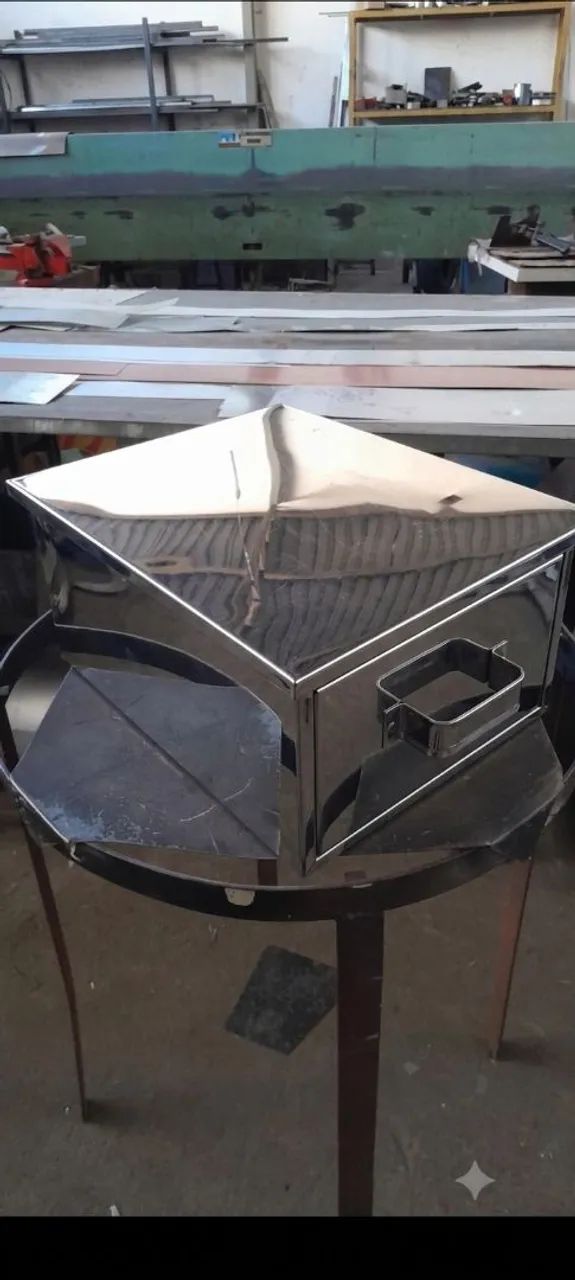 Caixa inox para assar carne 