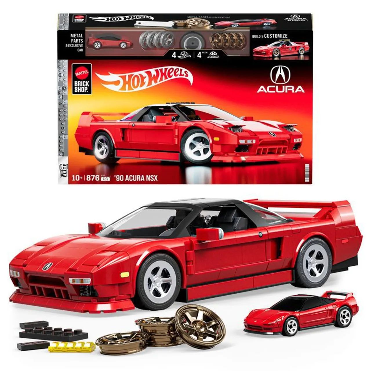 Mattel Brick Shop Hot Wheels Jogo de Construção Elite '90 Acura