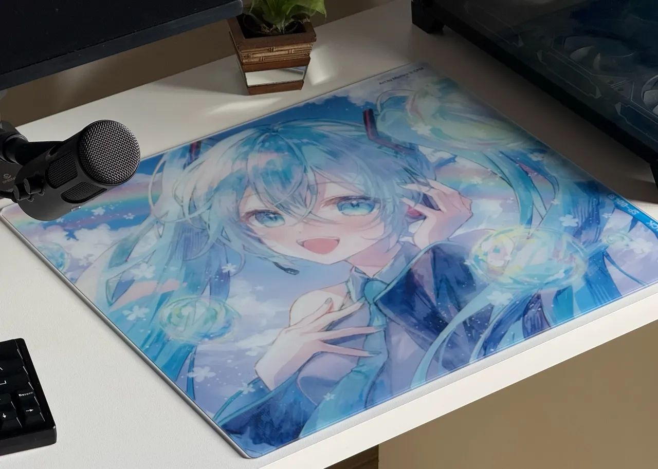 Wallhack Hatsune Miku Mousepad vidro glasspad