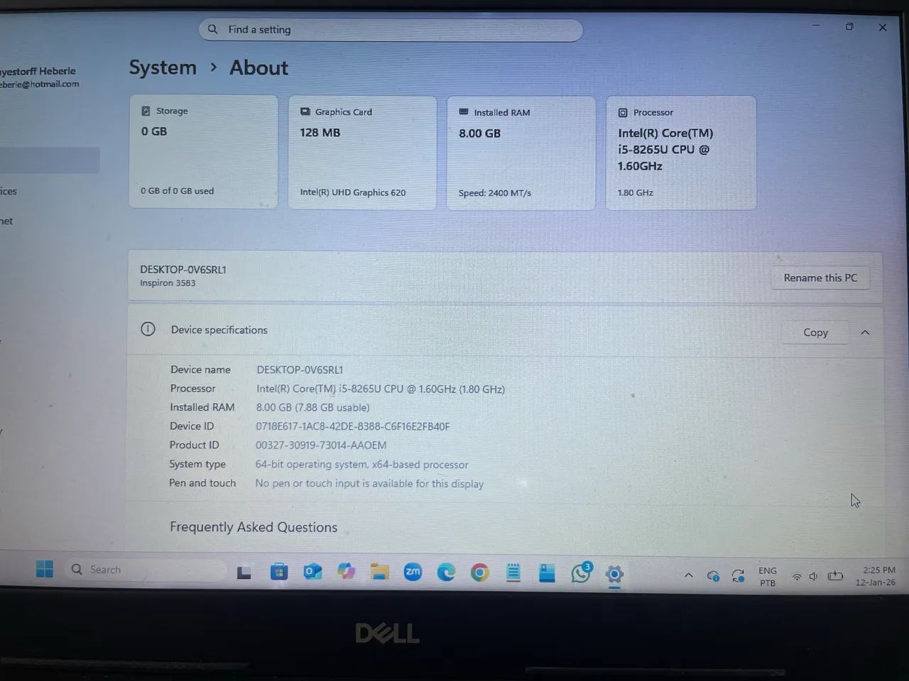 Notebook Dell Inspiron 3583 - Intel Core i5, 8GB RAM - Foto 3