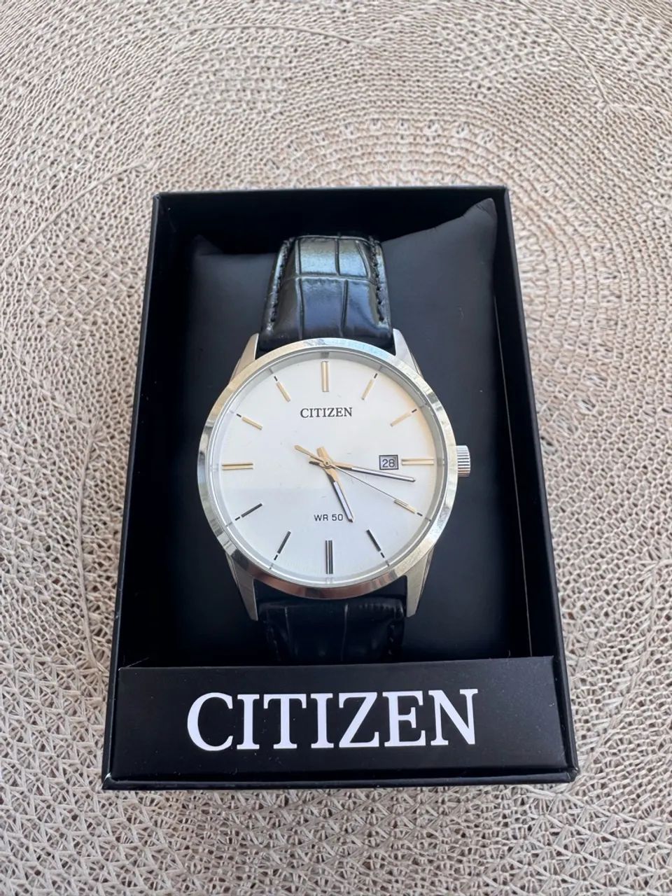Relógio Citzen 39mm Pulseira couro original 