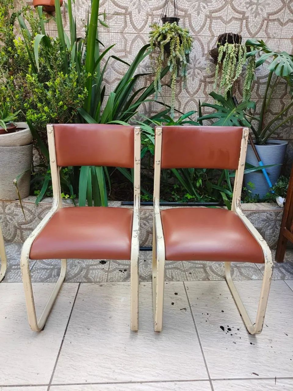 Cadeiras vintage em ferro tubular | Década de 70 - Foto 3